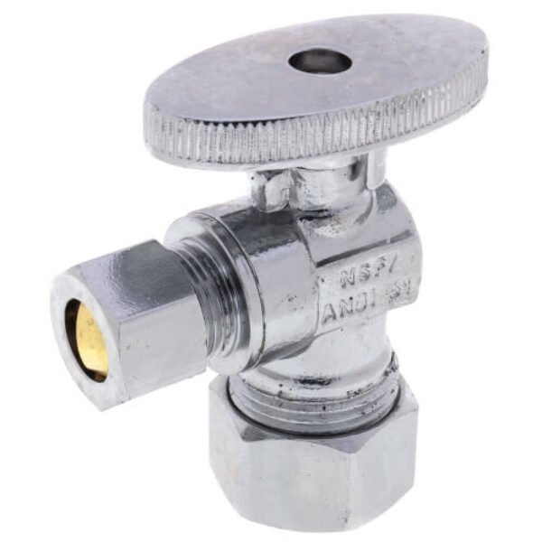 1/2" NOM CPVC × 3/8" OD Comp Straight Stop - Quarter Turn