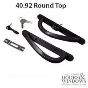 Truth Hardware Sliding Glass Signature Black Patio Door Security Handle Set - Lock Center
