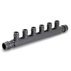 PEX-A Multi-port Tee 3/4'' x 1'', 3 - 1/2'' outlets, open