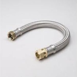 24'' STAINLESS STEEL BRAIDED WATER CONNECTOR 5/8 X 3/4 COMP IN X FIP OUT