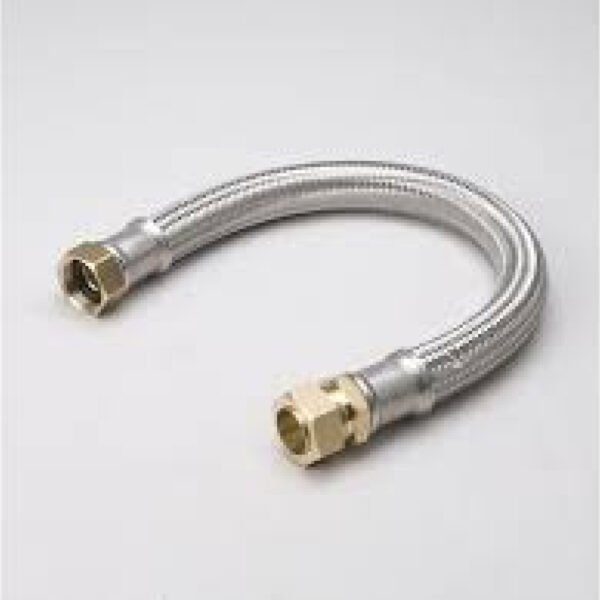 24'' STAINLESS STEEL BRAIDED WATER CONNECTOR 5/8 X 3/4 COMP IN X FIP OUT