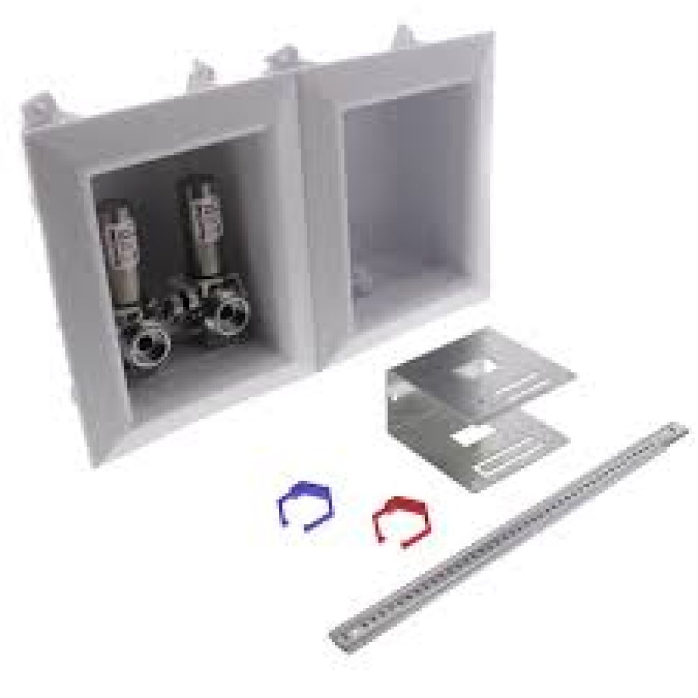 Sioux Chief 696-G2313WF OxBox Washing Machine Outlet Box with MiniRester Water Hammer Arrester - 1/2" PEX Expansion Connection