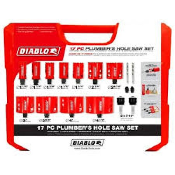 17 pc Bi-Metal Hole Saw Set for Plumbers