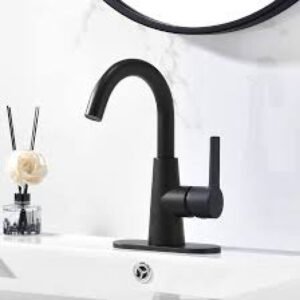 Phiestina Single Hole 4 Inch Bathroom Faucet, NS-SF01-ORB+WE10-MB