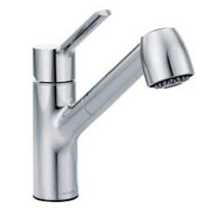 Moen Chrome Method One-Handle Pullout Modern Kitchen Faucet with Power Clean, 7585C