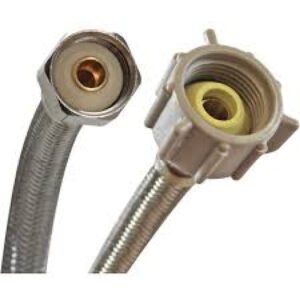 SS BRAIDED TOILET CONNECTOR, 3/8" COMP x 7/8 BALLCOCK, 12"