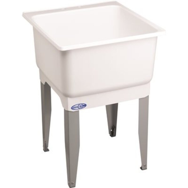MUSTEE Utilatub 20 Gallon 23 in. x 25 in. Freestanding Laundry/Utility Sink in white