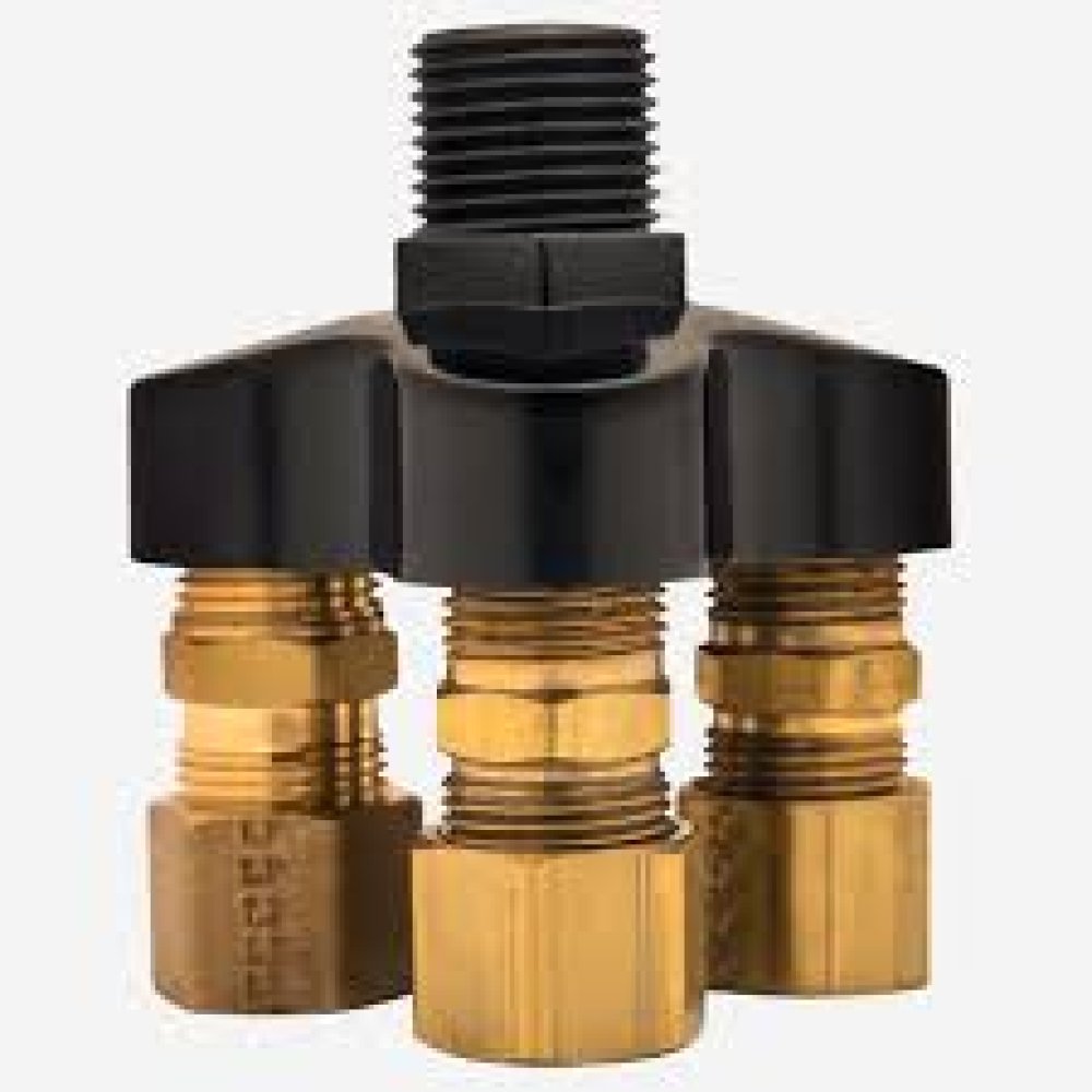 JAY R. SMITH 2694DA-ABS-625 Cloverleaf Style Trap Priming Distribution Unit With 4- 3/8" NPT x 5/8" OD Compression Type