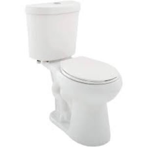 12 in. Rough in 2-Piece 1.1 GPF/1.6 GPF BONE  Dual Flush Round Toilet in White Seat Included