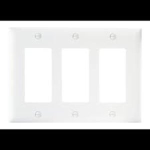 TradeMaster® 3-Gang Nylon Wall Plate, 3 Decorator Openings, White