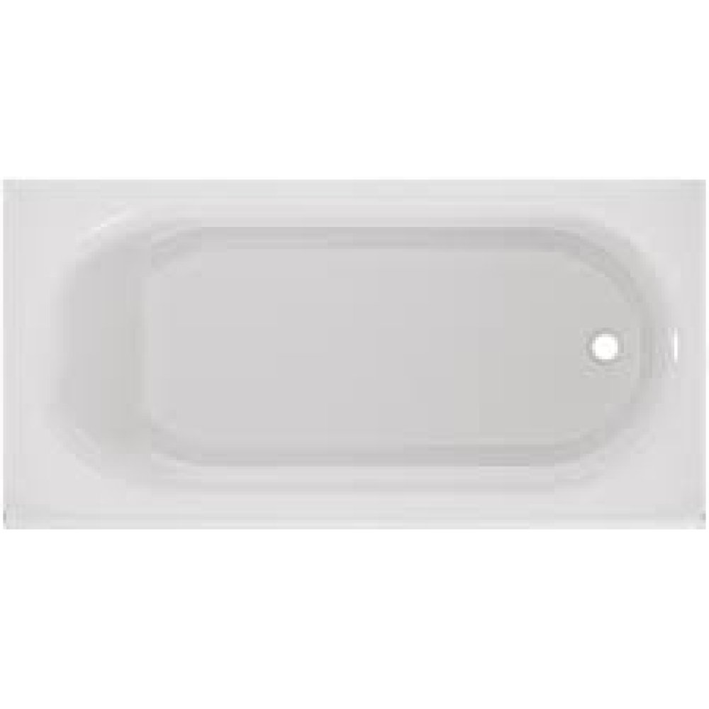 American Standard Princeton 60" Three Wall Alcove Enameled Steel Soaking Tub with Right Drain, Overflow and Slip Resistant Bottom