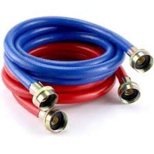 WASHING MACHINE FILL HOSE 3/8'' ID X 6'' FXF RED/BLUE TWIN PACK