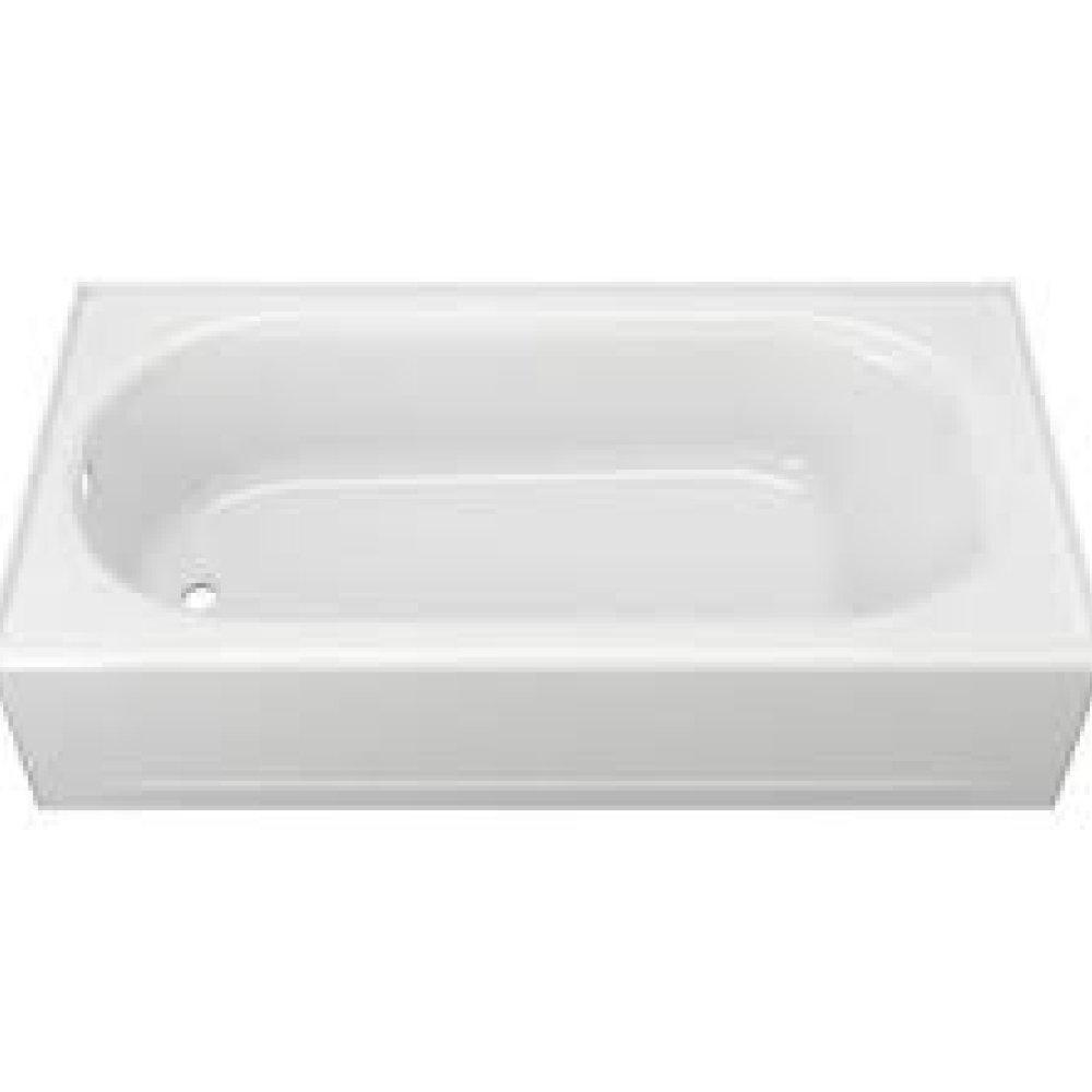 American Standard Princeton 60" Three Wall Alcove Enameled Steel Soaking Tub with Left Drain, Overflow and Slip Resistant Bottom
