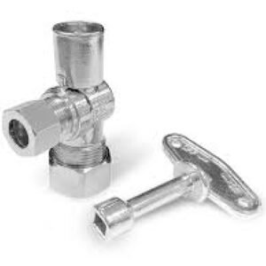 Lead-free 1/4 turn loose key angle supply stop valve EFSV-AG-58C38CK 5/8”OD x 3/8”OD Comp