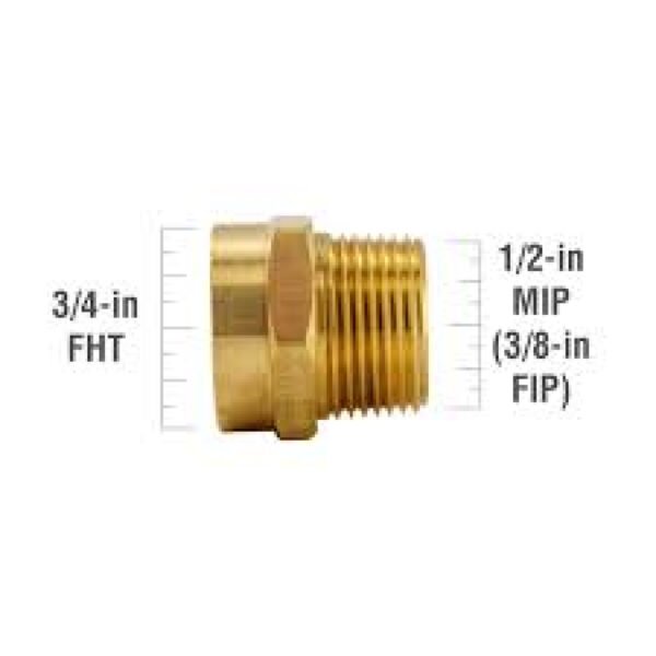 TANKLESS HEATER ADAPTER 5/8 FEMALE COMP X 3/4 MIP PATENT PENDING