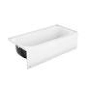Bootz 011-3673-00 Aloha AFR 60" x 30" Porcelain Enamel Alcove Left Hand Drain Bathtub in White