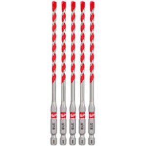 Milwaukee-3/16-in. SHOCKWAVE Carbide Hammer Drill Bits (5-Pack)
