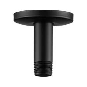 Shower Arm with Flange, 3 in Ceiling Mount Replacement Rain Shower Head Straight Arm Ceiling-Mounted For Fixed Shower Head & High Pressure Rain, Matte Black