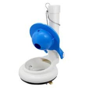 Toilet Flush Valve Assembly for One-Piece Toilets with Flapper and Chain 3-Inch Replacement