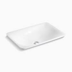 Sartorial™ Herringbone Carillon® 21" rectangular drop-in bathroom sink, no overflow  K-75749-HD1-0