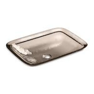 KOHLER K-2773-TG3 Inia, ARTIST EDITIONS Rectangle Glass Wading Pool Bathroom Sink, Translucent Doe