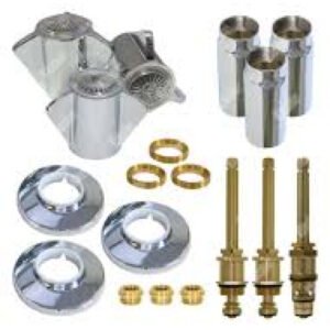 RE BUILT KIT SAYCO 3 HANDLE SHOWERINELUSES 3 STEMS HANDLES & ESCUTCHEONS