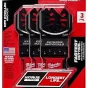 Milwaukee NITRUS CARBIDE Extreme Metal Universal Fit OPEN-LOK Multi-Tool Blade 3 pk