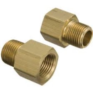 1/4" Male NPT x 3/8" Female NPT Brass Straight Adapter