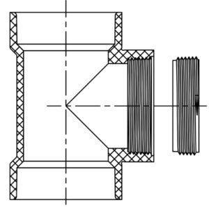 Flush C.O. Tee (H x H x FPT) 8"