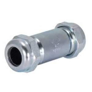 3-7/8 Inch Long Pattern Compression Coupling, 1/2 Inch IPS, Galvanized Steel, 20562