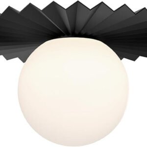 Plume Flush Mount, Matte Black/Opal Matte Glass