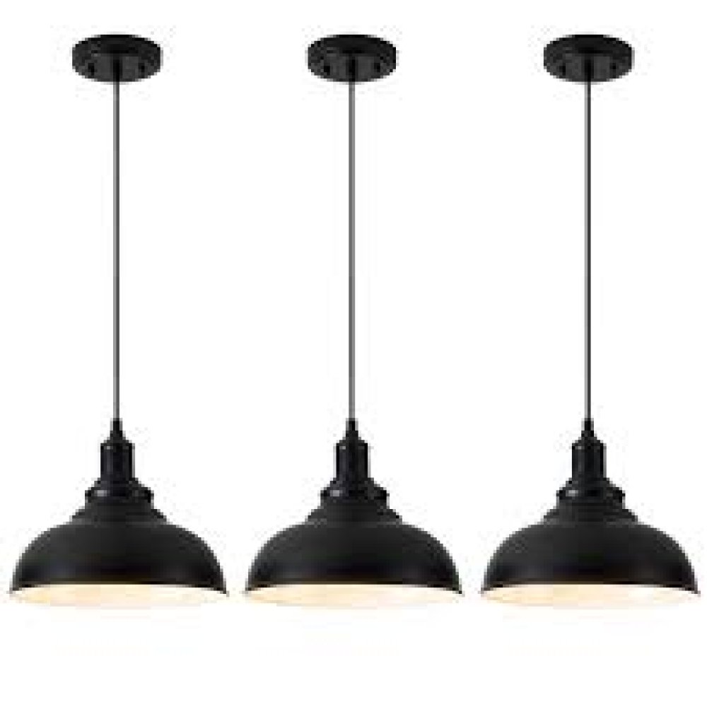 Black Farmhouse Pendant Light Adjustable Pendant Lighting for Kitchen Island Industrial Hanging Barn Pendant Lights Over Island Sink Light Fixtures