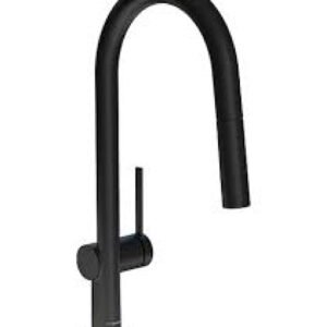 Hansgrohe 72857671 Talis N 1.5 GPM Deck Mounted HighArc O-Style 2-Spray Pull-Down Kitchen Faucet with Single Lever in Matte Black