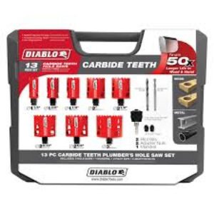 13 pc Carbide Teeth Hole Saw Set for Plumbers