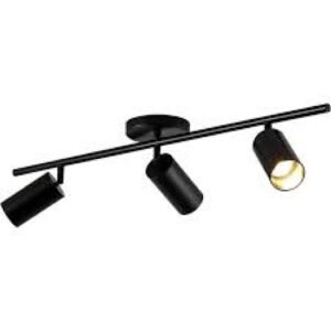 3 Light Track Lighting Fixtures Ceiling, 12W/2700K Black Track Lighting with Acrylic Lampshade & Rotatable Light Heads, 20000hrs Lifespan, Modern LED Track Lights Ceiling for Kitchen/Hallyway