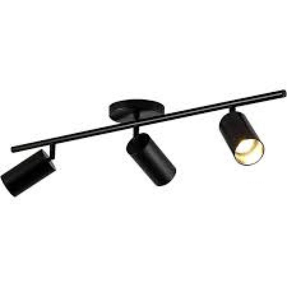 3 Light Track Lighting Fixtures Ceiling, 12W/2700K Black Track Lighting with Acrylic Lampshade & Rotatable Light Heads, 20000hrs Lifespan, Modern LED Track Lights Ceiling for Kitchen/Hallyway