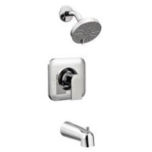 Moen T2473EP Genta LX Posi-Temp Pressure Balancing Eco-Performance Modern Tub and Shower Trim Valve Required, 1, Chrome