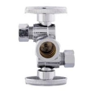 EASYFLEX 5/8" OD Compr. x 3/8" OD Compr. x 3/8" OD Compr. Dual Stop Valve, 1/4 Turn (Lead Free)