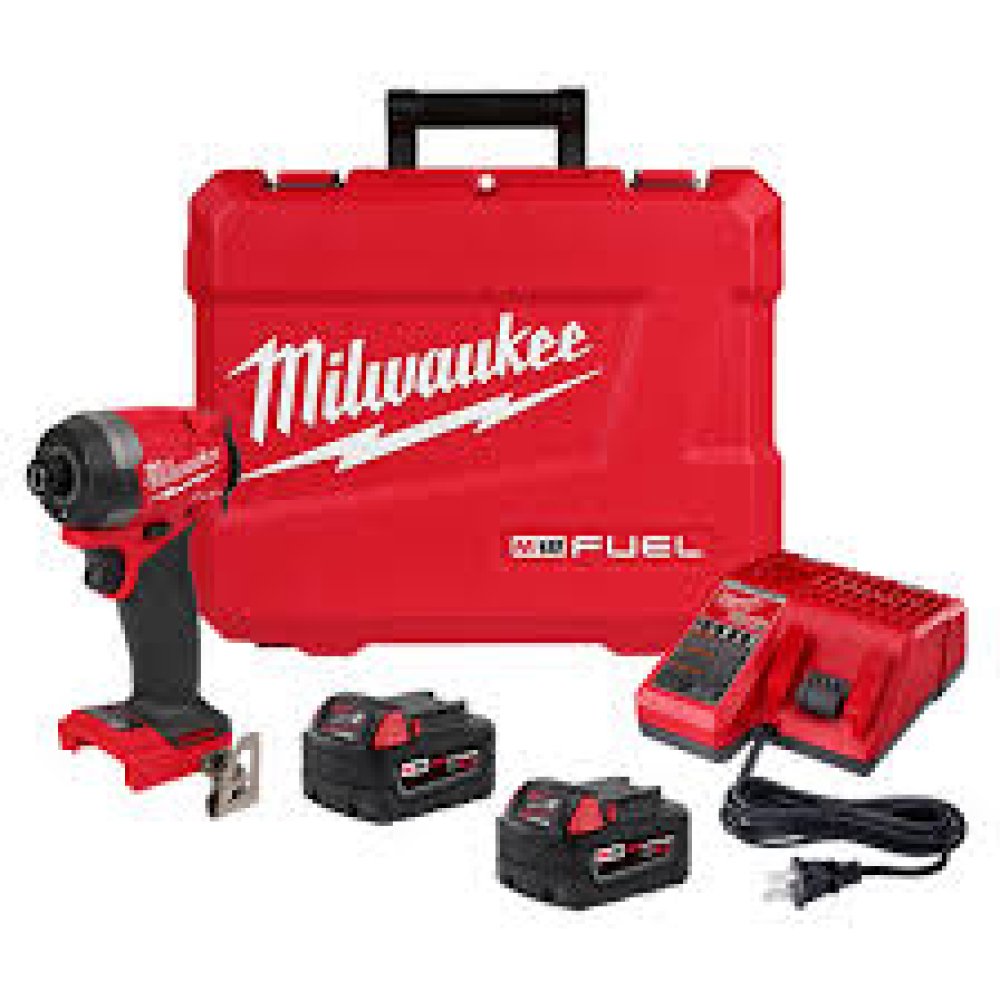 Milwaukee 2953-22 18V Cordless Brushless 1/4" Hex Impact Driver Kit with (2) 5.0Ah Lithium Ion Batteries, Charger & Tool Case