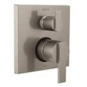 Delta Ara Modern 2-Handle Wall-Mount Valve Trim Kit with 3-Setting Integrated Diverter in Stainless