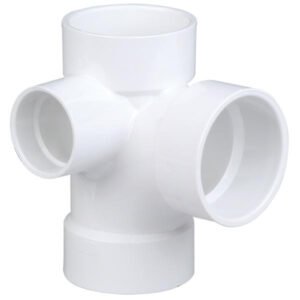 4871 3X3X3X2 HUB TEE W/90 LEFT IN PVC