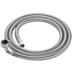 SS BRAIDED DISHWASHER CONNECTOR, 3/8" COMP x 3/4" GARDEN HOSE ELBOW, 72"