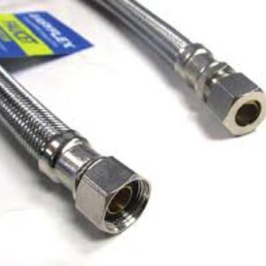 SS Braided Faucet Connector, 3/8″ C x Delta Type, 12″