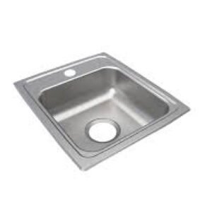 Stainless Steel 15" x 17-1/2" x 5-1/2" Single Bowl Drop-in ADA Sink