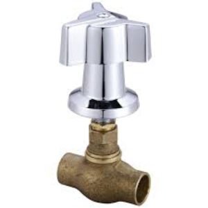 Central Brass Tile Stop Valve, CXC, Polished Chrome, Connection Size: 1/2"