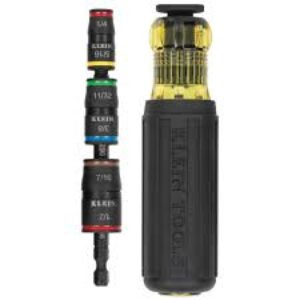Klein Tools 7-in-1 Impact Flip Socket with Handle, Hex Impact Socket Set