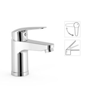 Single-handle bath faucet with single hole mount