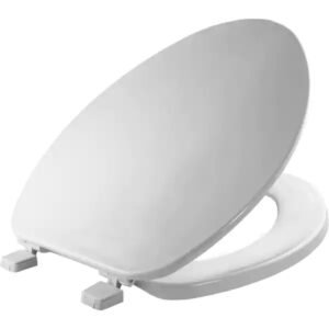 PLASTIC ELONGATED TOILET SEAT, WHITE, PREMIUM