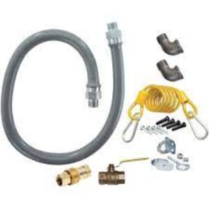 48″L, 3/4″ MIPx3/4″ MIP Gas Connector, QD Coupling, Cable, Valve, Elbow (2)