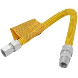 Gas Connector 1/2" ID 5/8" OD Yellow Coated Stainless Steel 1/2" MIP X 1/2" FIP - 24 INCH